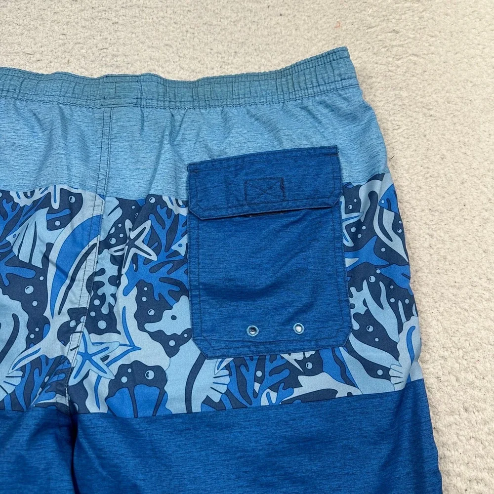 Vineyard Vines  Swim‎ Trunks Mens Medium Drawstring Lined Swimming Stretch Blue